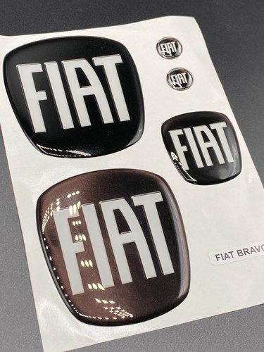 KIT STEMMI FIAT 500/PUNTO/BRAVO... ANT+POST+VOLANTE ADESIVO 3D RESINATO TUNING - Imagen 4 de 11