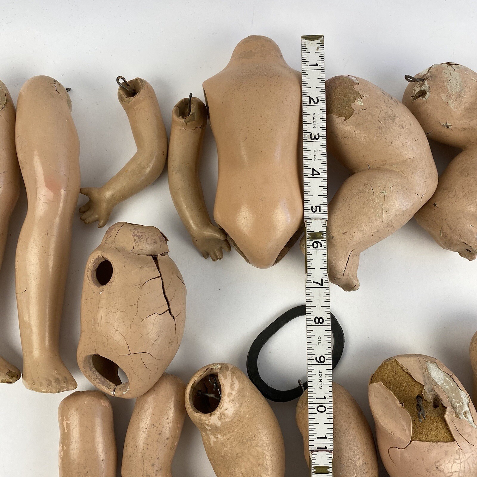 Large Lot Of Composition Doll Body Parts Repair Restoration Arms Legs