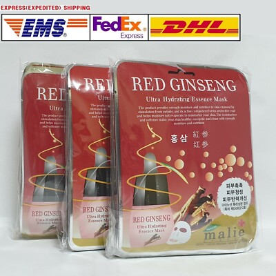 30pcs Malie RED GINSENG Face Mask Packs Sheet 25g Nourish Moisture EXPRESS SHIP