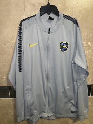 Nike Boca Juniors CABJ Soccer Futbol Jacket Top Gray Argentina Mens L Large