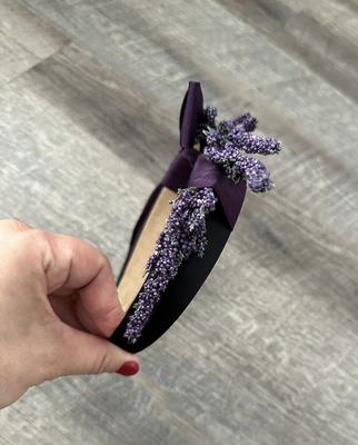 Handmade Designer Fascinator Headband Floral Lavender Purple Bow New Handmade Designer Fascinator Headband Purple Ribbon Bow  main image 2