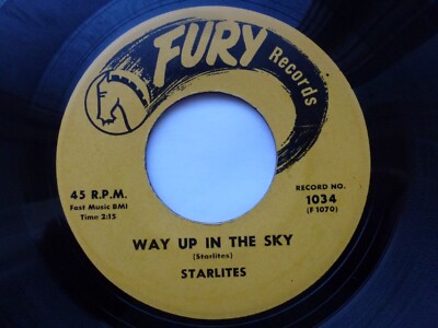 STARLITES 45 'WAY UP IN THE SKY' 'VALERIE' USA FURY HOT 1960 DOO WOP JIVER VG+