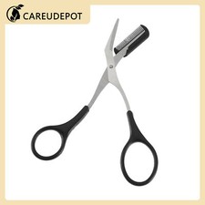1Pcs Stainless Steel Eyebrow Trimmer Scissors with Comb for Trimming Black