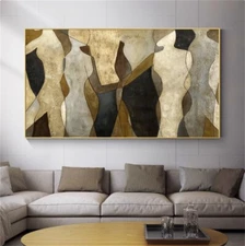 100% Hand painted oil painting abstract people on canvas 48in Wall art deco