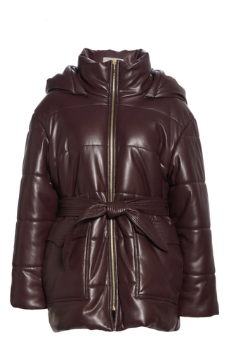 New Nanushka Burgundy Lenox Hooded 