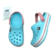 Crocs Bayaband Toddler Girls Slip-on Clogs Size 10 Sky Light Blue Water Friendly