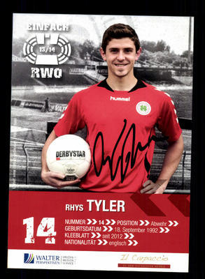 Rhys Tyler Autogrammkarte Rot Weiss Oberhausen 2013-14 Original +A 159646