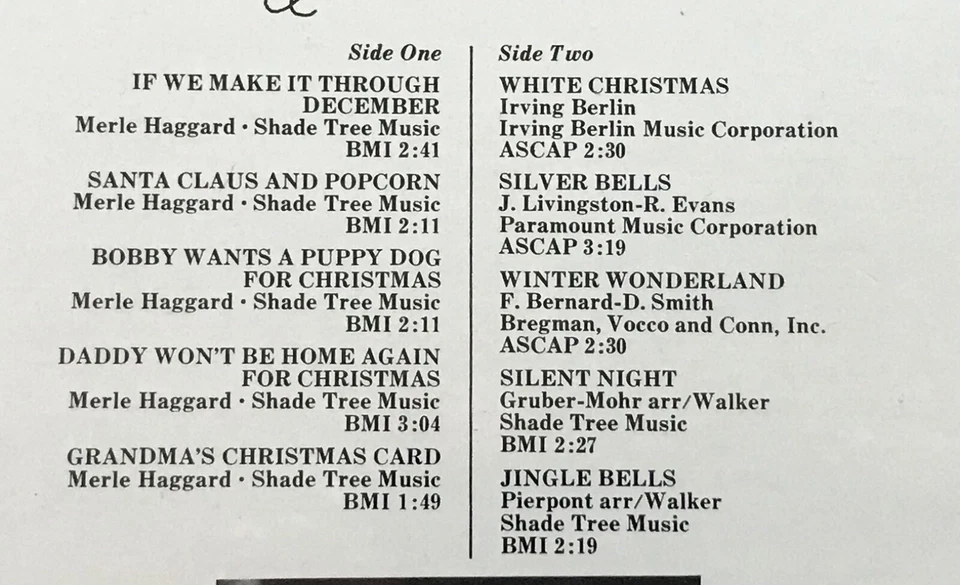 MERLE HAGGARD: Christmas Present (Vinyl LP Record Sealed) - Image 2 of 4