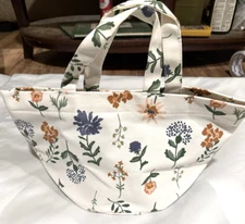 Floral Beach Resort Drawstring Tote Purse