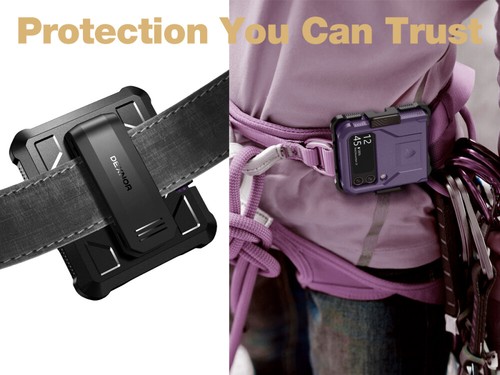 Dexnor for Samsung Galaxy Z Flip 4 Case Heavy Duty Rugged Cover with Kickstand - 第 52/60 張圖片