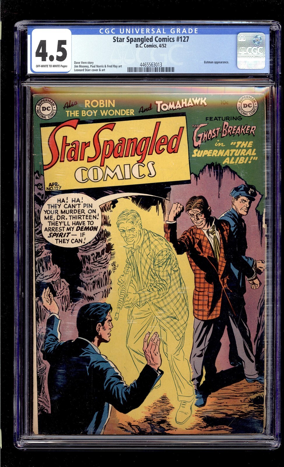 Spangles Definition Star Spangled Comics #127 1952 CGC 4.5 VG+ OW/W High Definition Scans ...