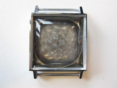 Vintage 1940's N.O.S square watch fixed lugs Case diameter 24.5 x 33 mm