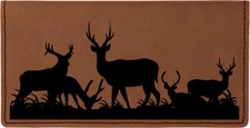 Grazing Deer Laser Engraved Leatherette Checkbook Cover