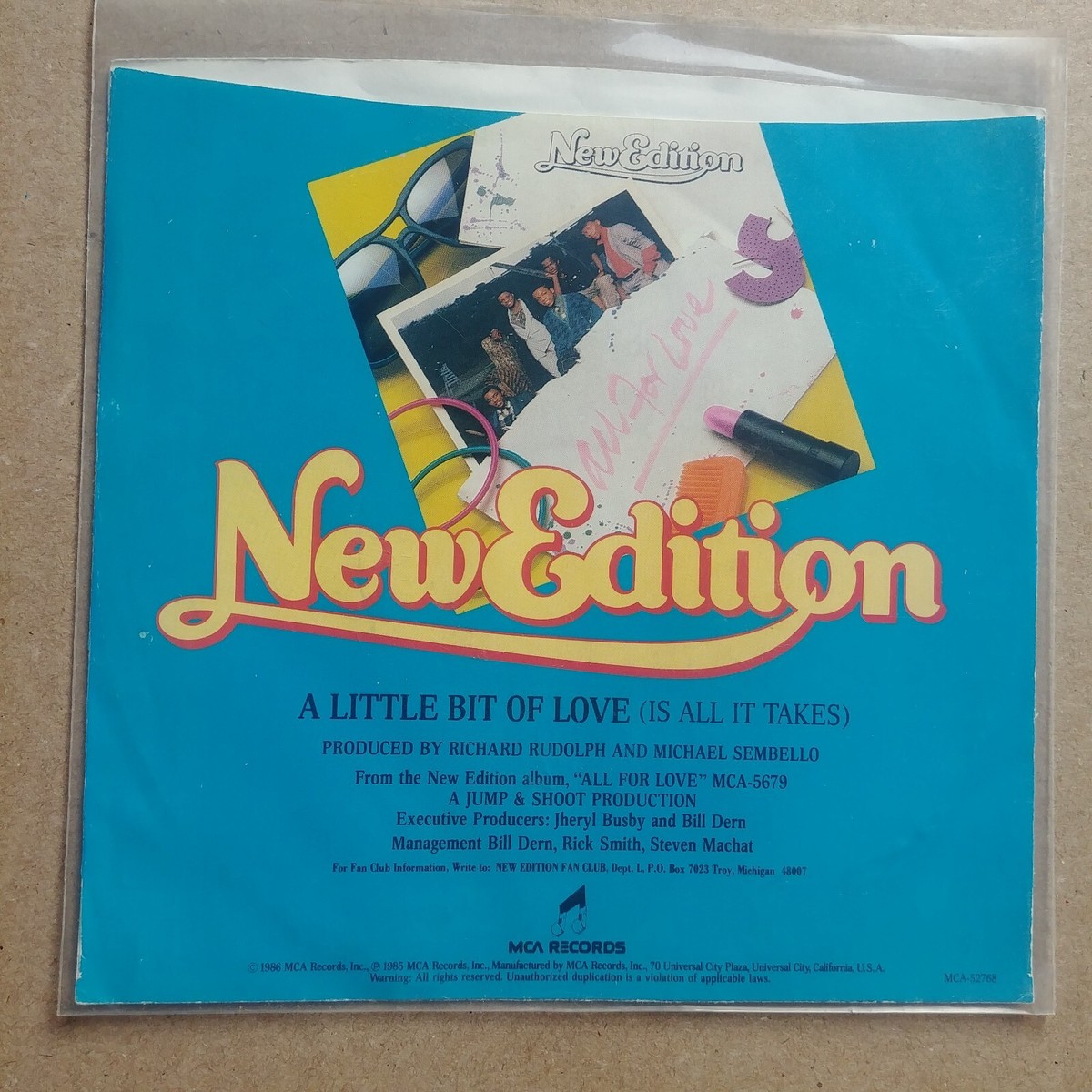 NEW EDITION A Little Bit Of Love DJ PROMO 45 7