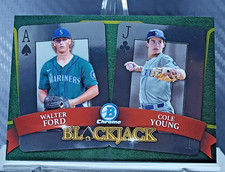 Walter Ford, Cole Young 2022 Bowman Chrome BLACKJACK #BJ-7 - Mariners RC