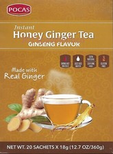 Instant Honey Ginger Tea Gengibre 20 Tea bags - Pocas gluten free no caffeine