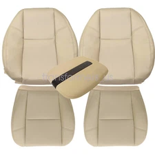 For 09 10 Cadillac Escalade Front Bottom & Top Perforated Leather Seat Cover Tan