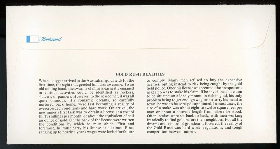 AUSTRALIA 1981 FIRST DAY COVER, GOLD RUSH REALITIES !! N08 - Image 2 of 2