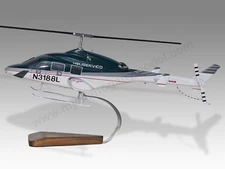 Bell 222 Heliservico Desk Wood Helicopter New Model Large Scale 1/32