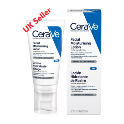 CeraVe PM feuchtigkeitsspendende Gesichtslotion 52 ml BRANDNEU UK-Verkäufer