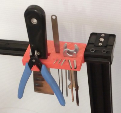 Tools holder for All Creality 3D Ender Printer with 20 mm column rails RED