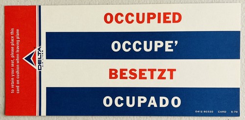 Delta Airlines - Seat Occupied Card 8 x 3.75 inches - Widget Logo - 第 1/2 張圖片