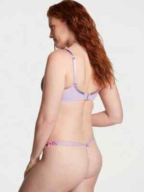 Victoria's Secret Angels embroideried Cheekini thong Vstring 5Z5A floral peony