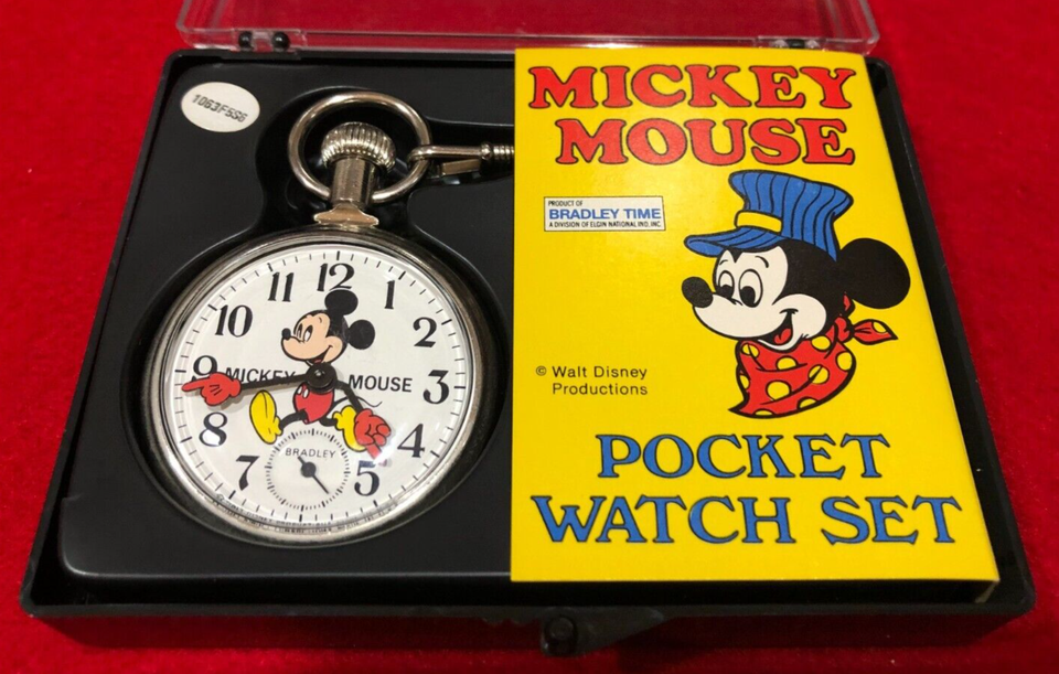 1977 Mickey Mouse Bradley Train Pocket Watch Selling My Inheritance
