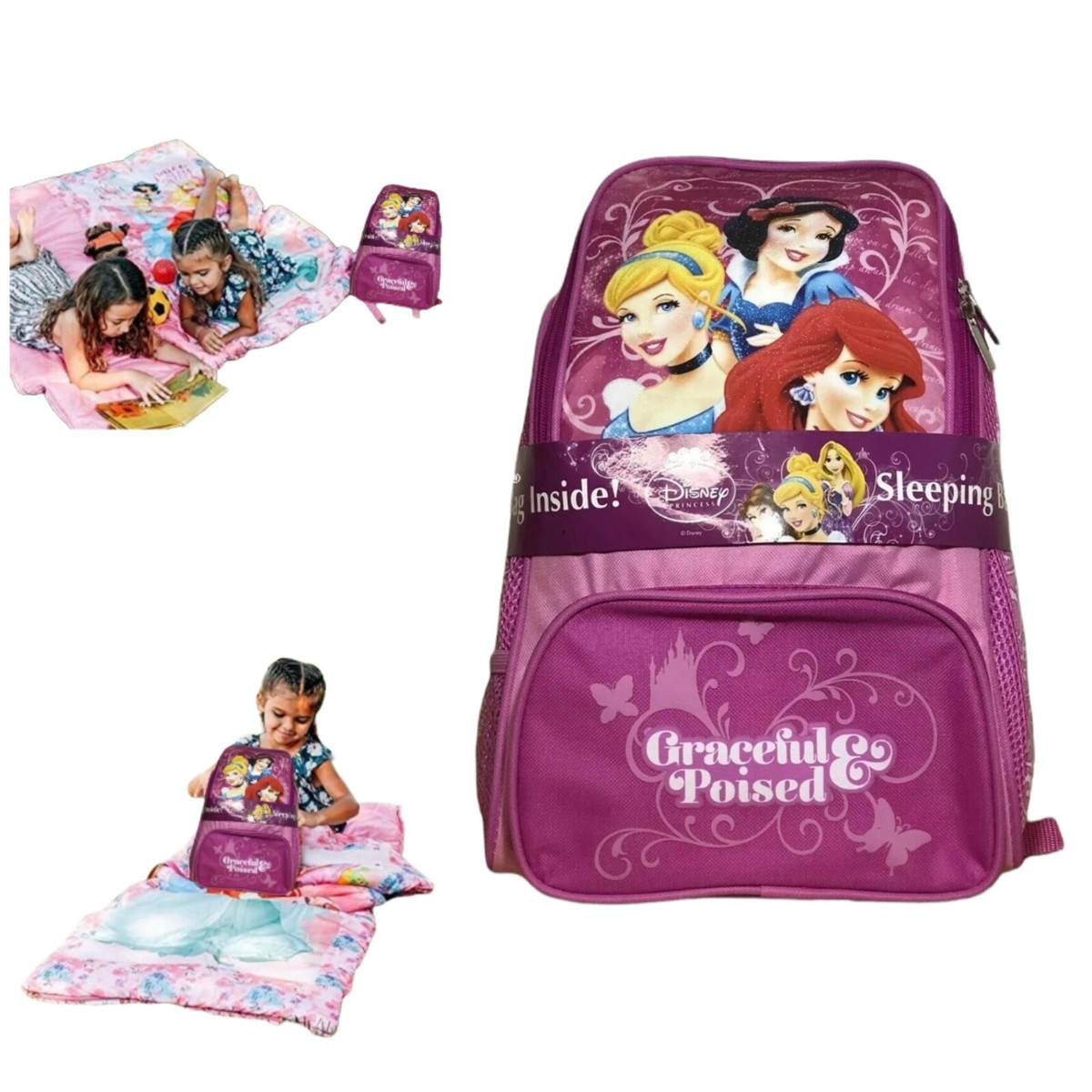 Backpack Disney Sleeping Bags AUTHENTIC Disney Princess Oxford