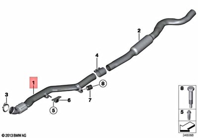 Genuine BMW F20 F21 F22 F23 F30 F31 F32 F33 F36 335iX Front Pipe 