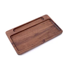 Walnut Tobacco Rolling Tray Handcrafted Wood Smoking Tray Man Cave Accessory
