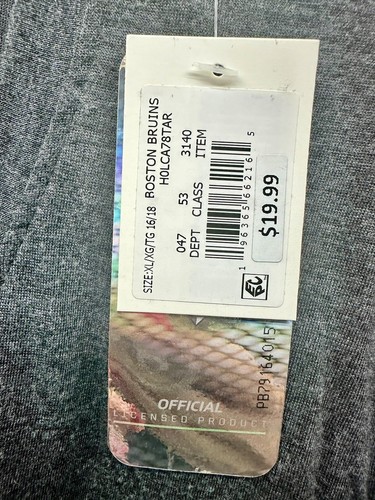 NHL Boston Bruins Mujer Gris Alto-Bajo Cuello en V Talla XL - Imagen 5 de 7