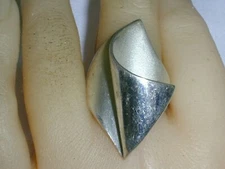 STUNNING~ GERMAN DESIGNER BIJOU JEUNESSE GUNTHER BRUTALIST STERLING RING SZ 6.5