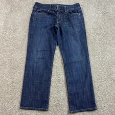 American Eagle Womens Artist Crop Jeans 6 Dark Wash Denim AEO