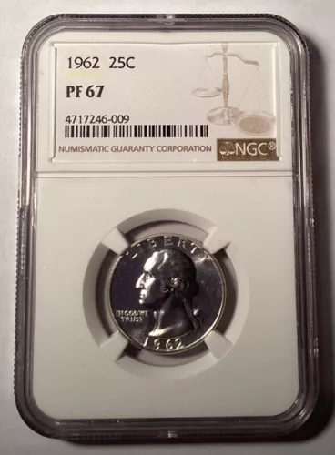 1962 Washington Quarter, NGC PF 67