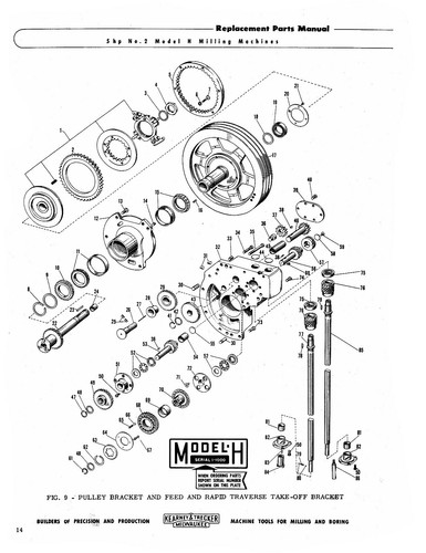 Kearney & Trecker Repair Parts Manual for #2 Model H Milling Machine HR 23 *130 - Picture 12 of 12