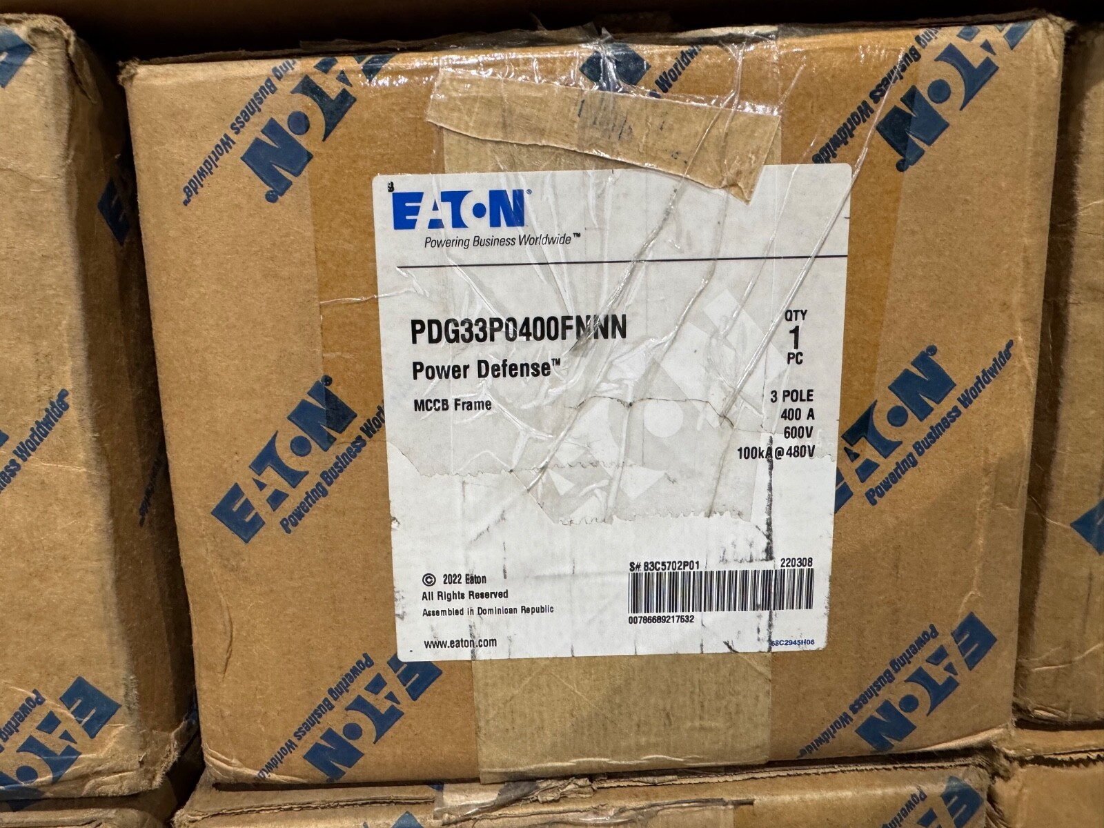 New Eaton PDG PDG3 PDG33P0400FNNN 3 Pole 400 Amp TRIP 600V Circuit Breaker