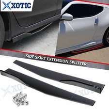 2pcs Gloss Black Car Body Side Skirt Fin Splitter Spoiler Winglet Panel Diffuser