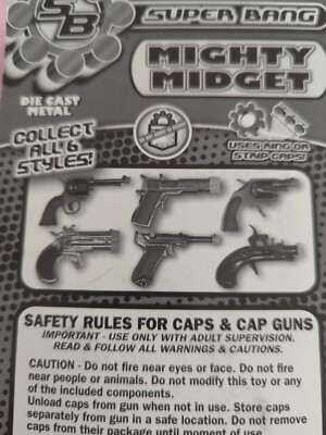 Super Bang Mighty Midget Mini Cap Gun Keychain Die Cast Metal