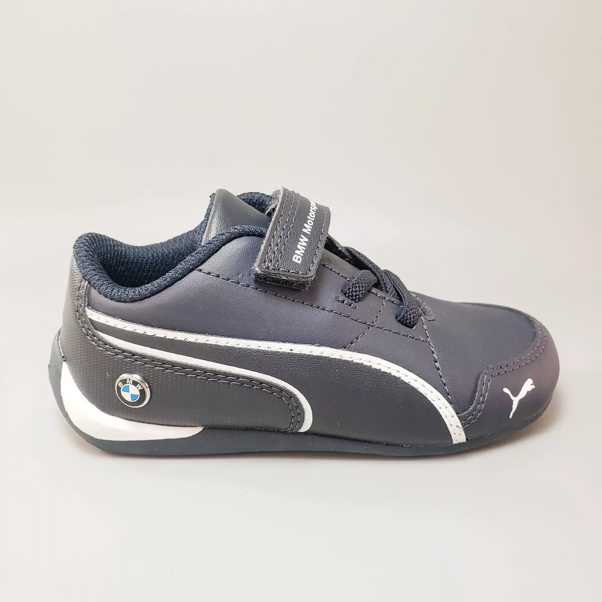 Puma Kinder Fit BMW Motorsport Kid Sneaker Shoe Size 8C Navy Blue