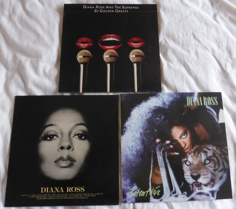 3 Diana Ross LPs - 20 Golden Greats, Diana Ross, Eaten Alive