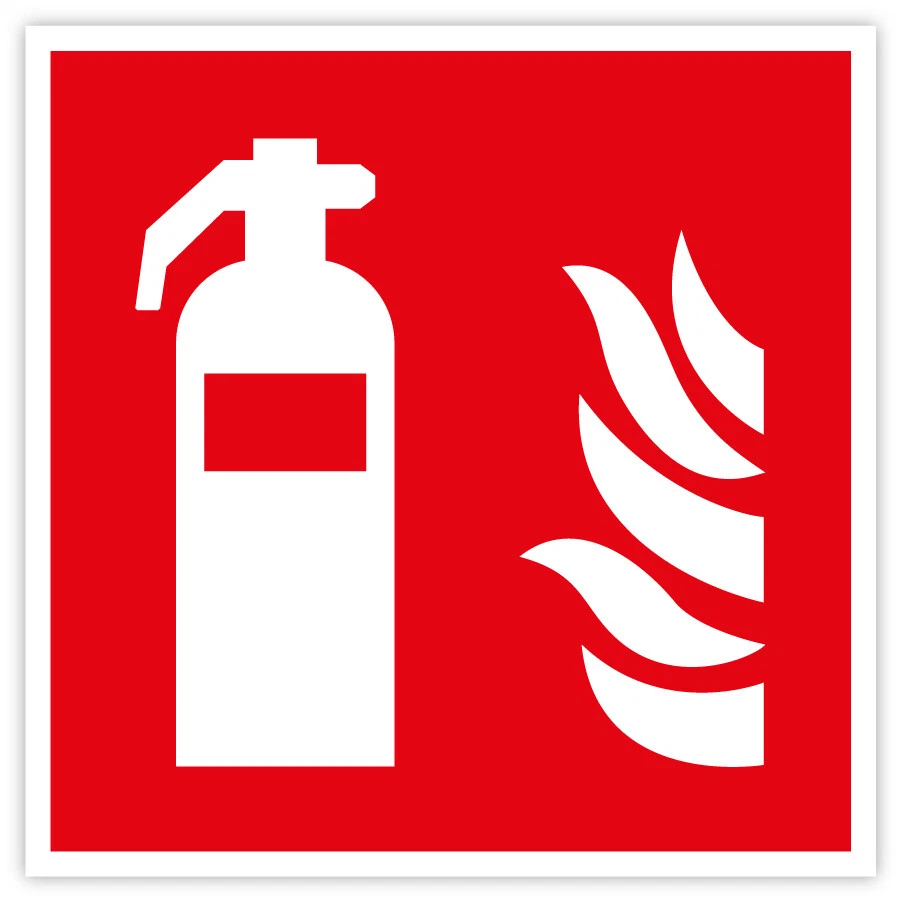 MBS-SIGNS® Aufkleber Brandschutzzeichen „Feuerlöscher“ Folie Symbol ISO 7010 F001 | 5-30cm
