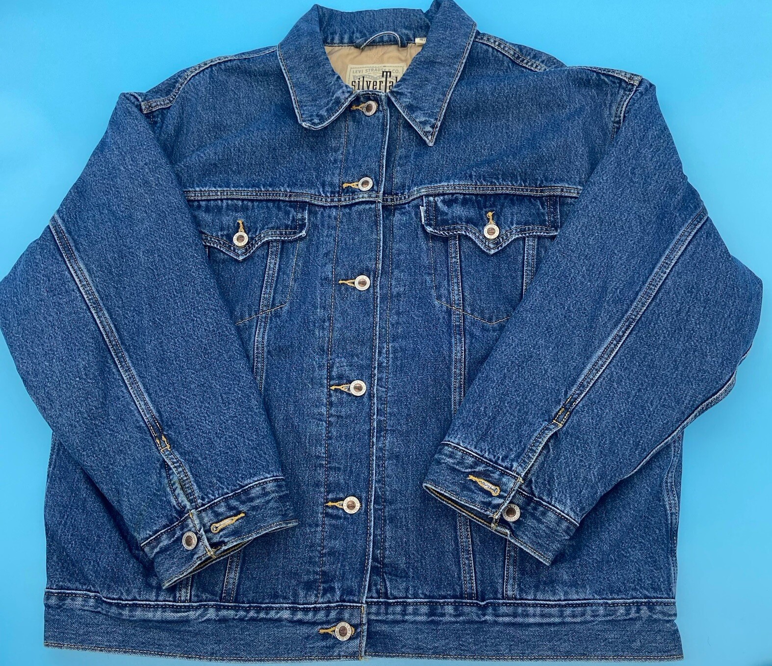Vintage Levi's Silver Tab Jean Jacket Quilted Lining Warm Men’s XL