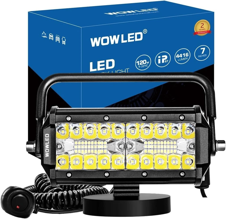 LED Work Light Bar 48W Magnetic Mount Flood Spot Camping Car SUV Boat - Image 3 of 4