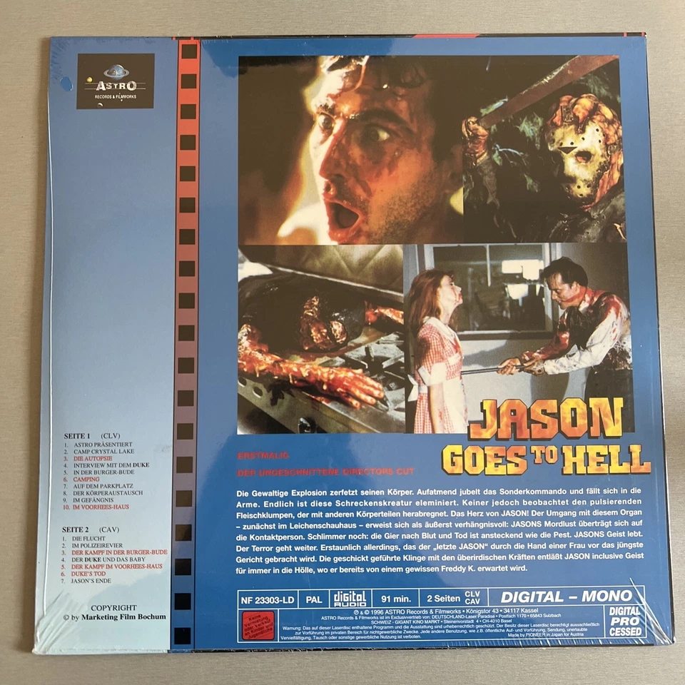 Laserdisc JASON GOES TO HELL Director`s Cut (Freitag der 13) Pal deutsch selten! - Bild 2 von 2