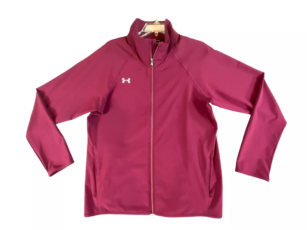 Under Armour Athletic Full Zip Jacket Men Large Maroon Heatgear