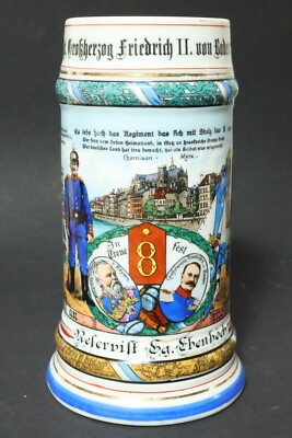 Alter Reservistenkrug IR 8 Metz Krug Bierkrug chopes Lothringen Lorraine Krüge