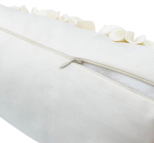3D Flower Throw Pillow Cover Velvet 12x20 Inches Home Decor Cream Velvet - Picture 7 of 10
