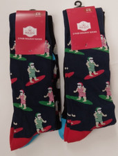 4 Pair Holiday T Christmas Socks 2 Pairs Shoe Size 6-12
