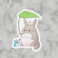 Totoro, Cute Fun Gray Anime Adorable Glossy Vinyl sticker, Decal